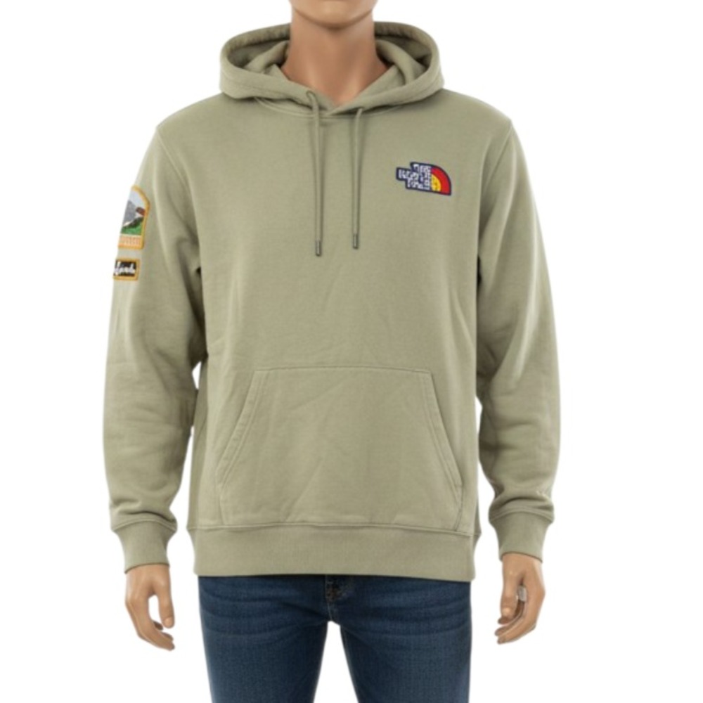 The North Face Mens MED Gray Never Stop Exploring Patch Pullover Hoodie Comfort